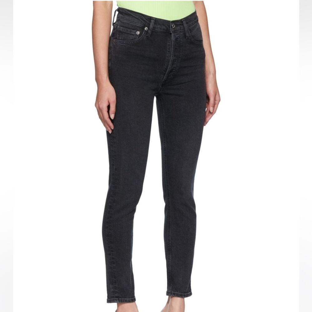 Agolde Black High Rise Nico Slim Jeans - Picture 2 of 10